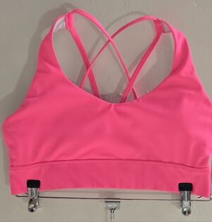 ZYIA Neon Pink Crisscross Sports Bra Size Large, Like New!